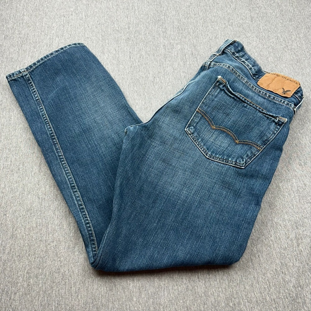 American Eagle Original Straight Jeans Mens 33x30 Blue Denim Pants
